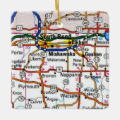 Zuidbocht op kaart keramisch ornament (Voorkant)