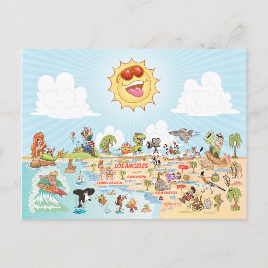 Zuidelijk Californië Beach Paradise Briefkaart (Voorkant)