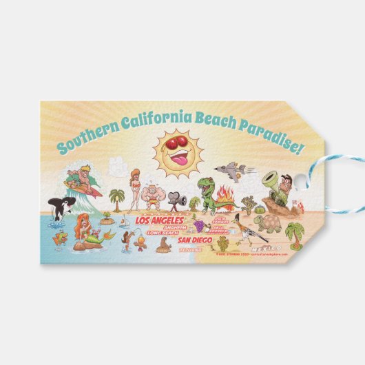 Zuidelijk Californië Beach Paradise Cadeaulabel (Voorkant (Horizontaal))