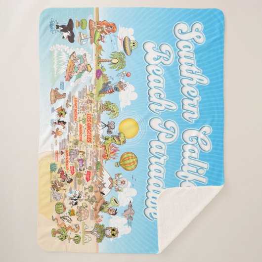 Zuidelijk Californië Beach Paradise Sherpa Deken (Voorkant)