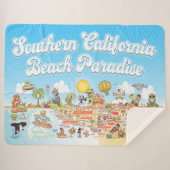 Zuidelijk Californië Beach Paradise Sherpa Deken (Voorkant (horizontaal))