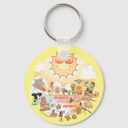 Zuidelijk Californië Beach Paradise Sleutelhanger (Voorkant)