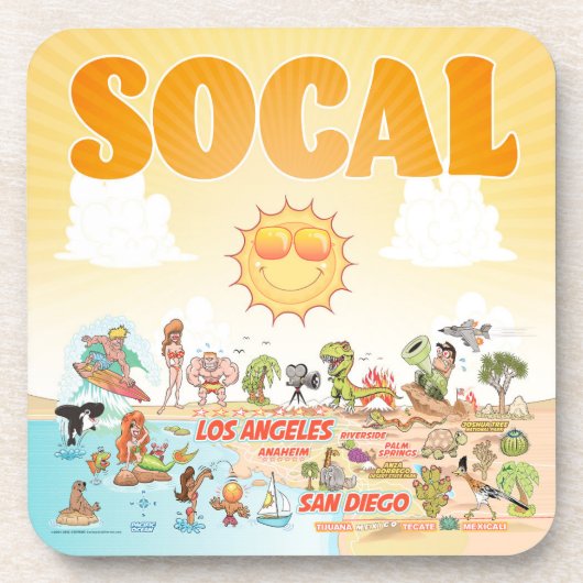 Zuidelijk Californië Bier Onderzetter (Voorkant)