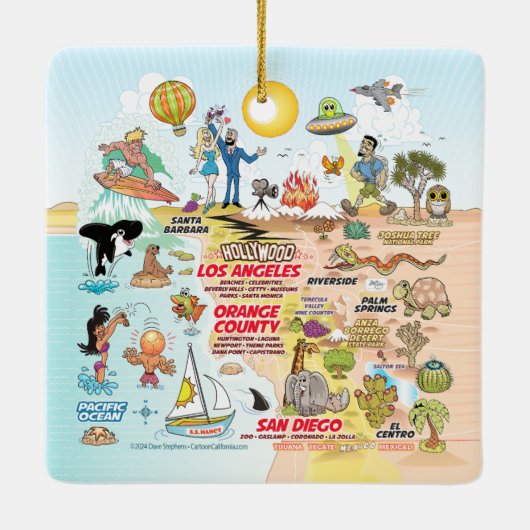 Zuidelijk Californië Keramisch Ornament (Achterkant)