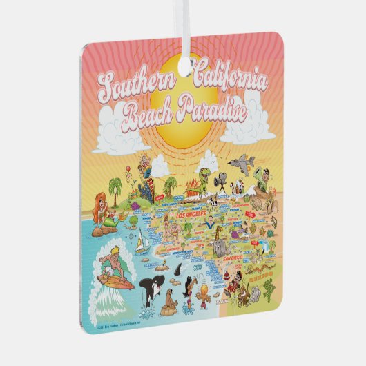 Zuidelijk Californië Metalen Ornament (Voorkant Rechts)