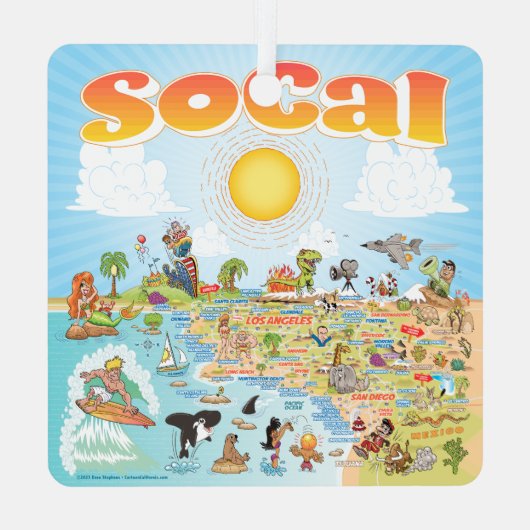 Zuidelijk Californië Metalen Ornament (Achterkant)