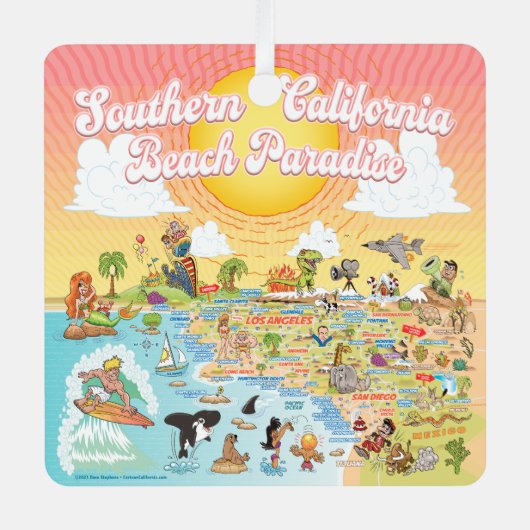 Zuidelijk Californië Metalen Ornament (Voorkant)