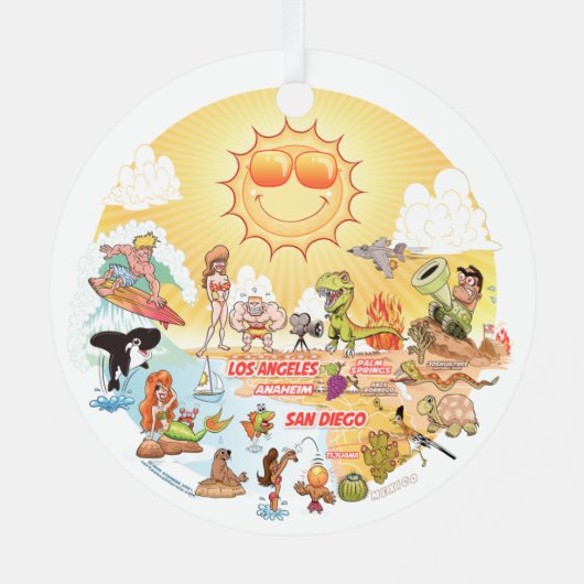 Zuidelijk Californië Metalen Ornament (Achterkant)