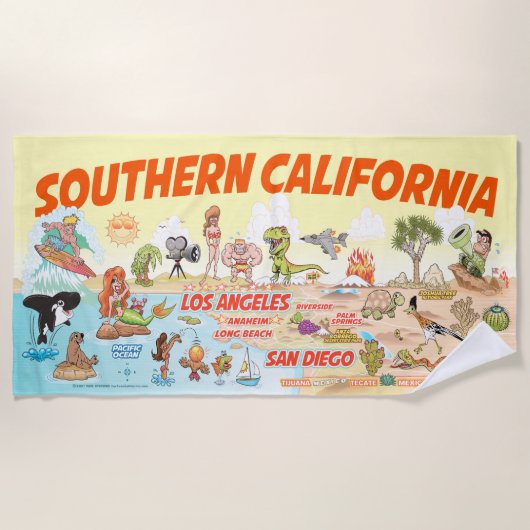 Zuidelijk Californië Paradise Beach Towel Strandlaken (Voorkant)