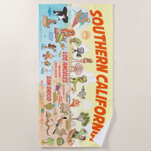 Zuidelijk Californië Paradise Beach Towel Strandlaken (Voorkant)