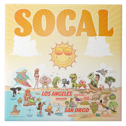 Zuidelijk Californië Tegeltje (Voorkant)