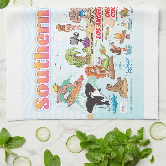 Zuidelijk Californië Theedoek (Gevouwen)