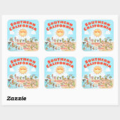 Zuidelijk Californië Vierkante Sticker (Vel)