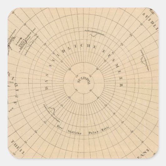 zuidelijk halfrond, Antarctica Vierkante Sticker (Voorkant)