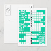 Zuidelijk halfrond sterrenbeelden woord scramble briefkaart (Voorkant / Achterkant)