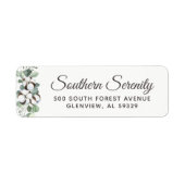 Zuidelijk Katoen en Botanisch Minimalistisch Adres Etiket (Voorkant)