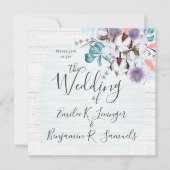 Zuidelijk land Katoen Boll Botanisch Rustiek Hout Kaart (Voorkant)