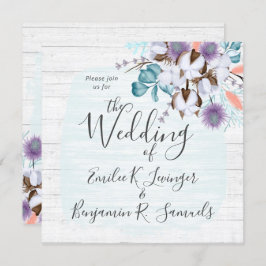 Zuidelijk land Katoen Boll Botanisch Rustiek Hout Kaart