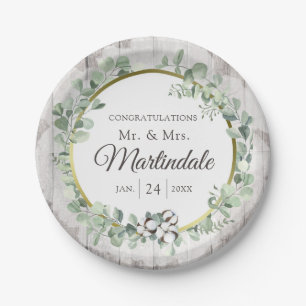 Zuidelijk land Katoen Boll Botanisch Rustiek Hout Papieren Bordje