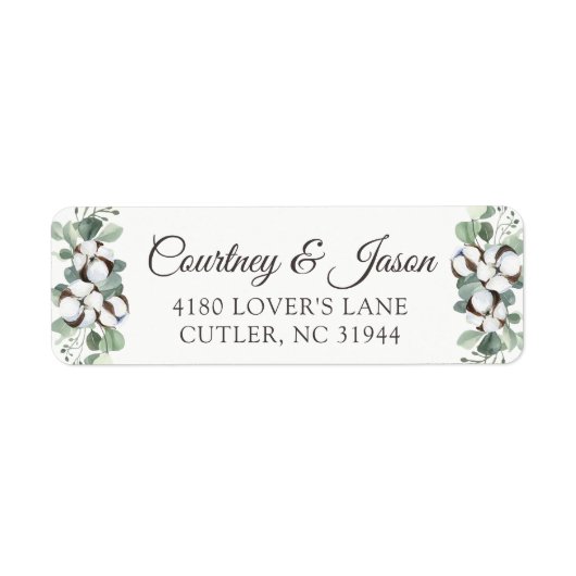 Zuidelijk land Katoen Boll Rustic Wood Adres L Etiket (Voorkant)