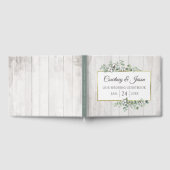 Zuidelijk Land Katoen Boll Rustiek Hout Bruiloft Gastenboek (Volledig)