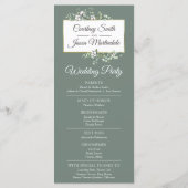 Zuidelijk land katoen rustieke bruiloft ceremonie programmakaart (Achterkant)