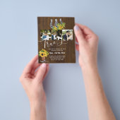 Zuidelijk land rustieke foto budget bruiloft flyer (Hand)