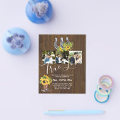 Zuidelijk land rustieke foto budget bruiloft flyer (Enkel)