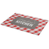 Zuidelijk Rode Gingham Rustic Glass Cutting Board Snijplank (Hoek)