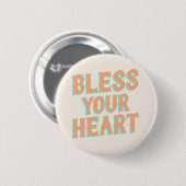 Zuidelijk Snark: Bless Your Heart (blauwgroen en k Ronde Button 5,7 Cm (Voorkant /achterkant)
