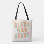 Zuidelijk Snark: Bless Your Heart (blauwgroen en k Tote Bag (Achterkant)