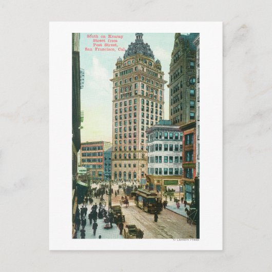 Zuidelijk Uitzicht op Kearny St. Briefkaart (Voorkant)