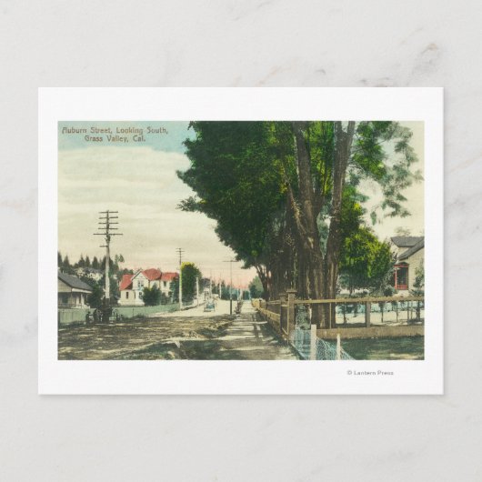 Zuidelijk Uitzicht van Auburn Street Briefkaart (Voorkant)