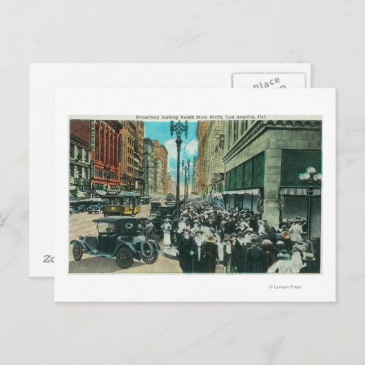 Zuidelijk Uitzicht van Broadway vanaf 6th Street Briefkaart (Voorkant / Achterkant)