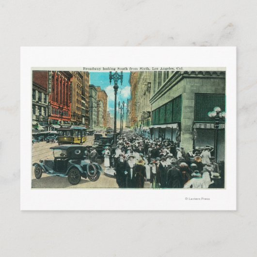 Zuidelijk Uitzicht van Broadway vanaf 6th Street Briefkaart (Voorkant)