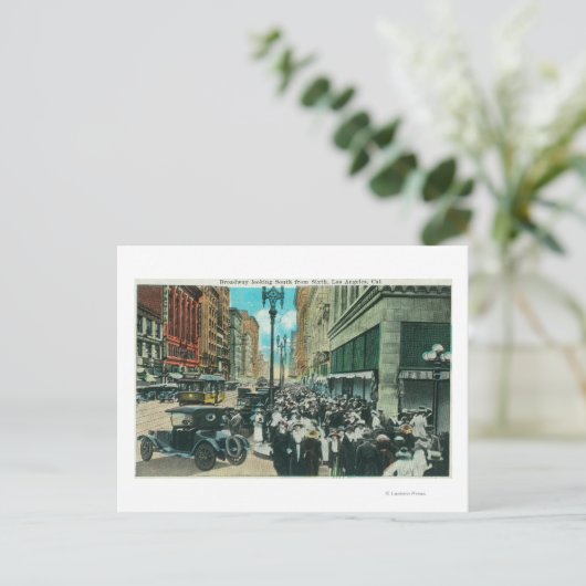 Zuidelijk Uitzicht van Broadway vanaf 6th Street Briefkaart (Staand voorkant)