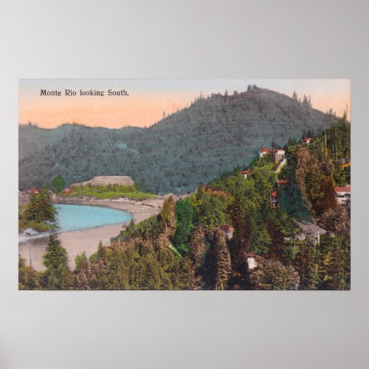 Zuidelijk Uitzicht van de lucht uit Monte Rio Poster (Voorkant)