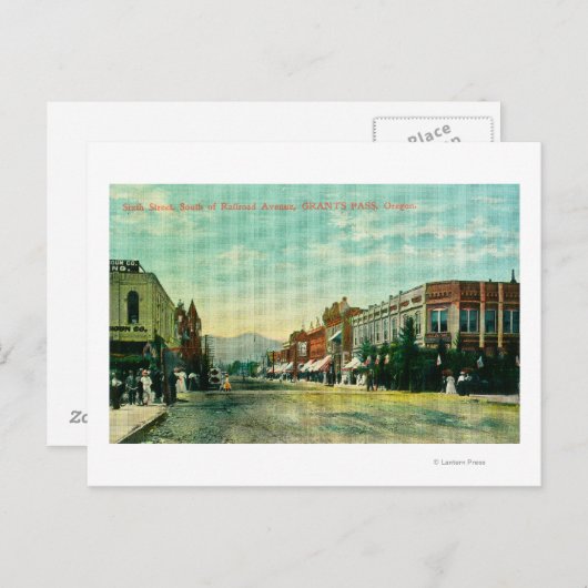 Zuidelijk Uitzicht van de Zesde Straat van Railroa Briefkaart (Voorkant / Achterkant)