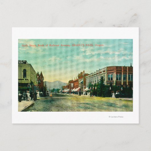 Zuidelijk Uitzicht van de Zesde Straat van Railroa Briefkaart (Voorkant)