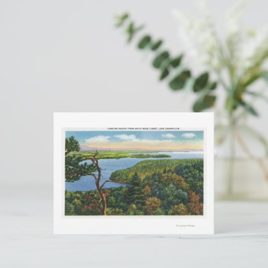 Zuidelijk Uitzicht van het meer van Split Rock Lig Briefkaart (Staand voorkant)