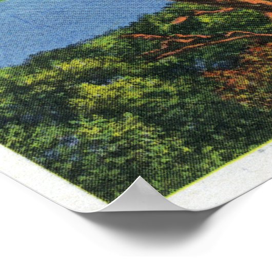 Zuidelijk Uitzicht van het meer van Split Rock Lig Poster (Hoek)