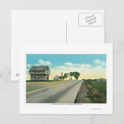 Zuidelijk Uitzicht van het slagveld van Saratoga Briefkaart (Voorkant / Achterkant)