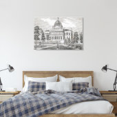 Zuidelijk uitzicht van het Staatshuis in Boston Canvas Afdruk (Insitu (Slaapkamer))