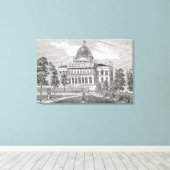 Zuidelijk uitzicht van het Staatshuis in Boston Canvas Afdruk (Insitu (Houten vloer))