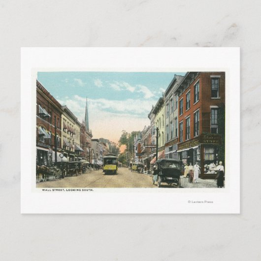 Zuidelijk Uitzicht van Wall Street Briefkaart (Voorkant)