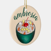 Zuidelijke Ambrosia Coconut Marshmallow Fruitsalad Keramisch Ornament (Rechts)