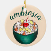 Zuidelijke Ambrosia Coconut Marshmallow Fruitsalad Keramisch Ornament (Achterkant)