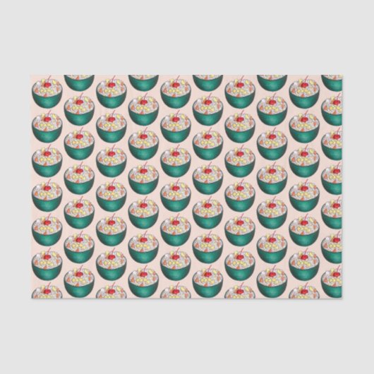 Zuidelijke Ambrosia Coconut Marshmallow Fruitsalad Tissuepapier (Voorkant)