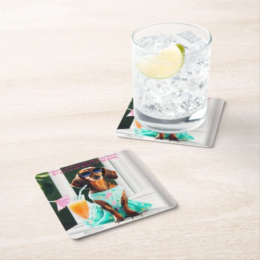 Zuidelijke Bell Dachshund Party Drink Coasters Kartonnen Onderzetters (Insitu)