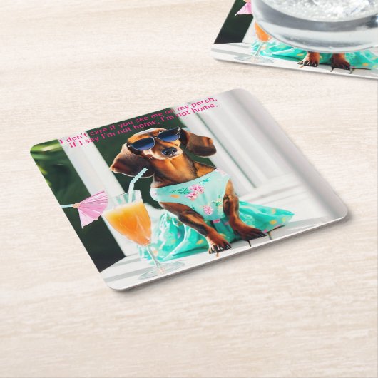 Zuidelijke Bell Dachshund Party Drink Coasters Kartonnen Onderzetters (Schuin)